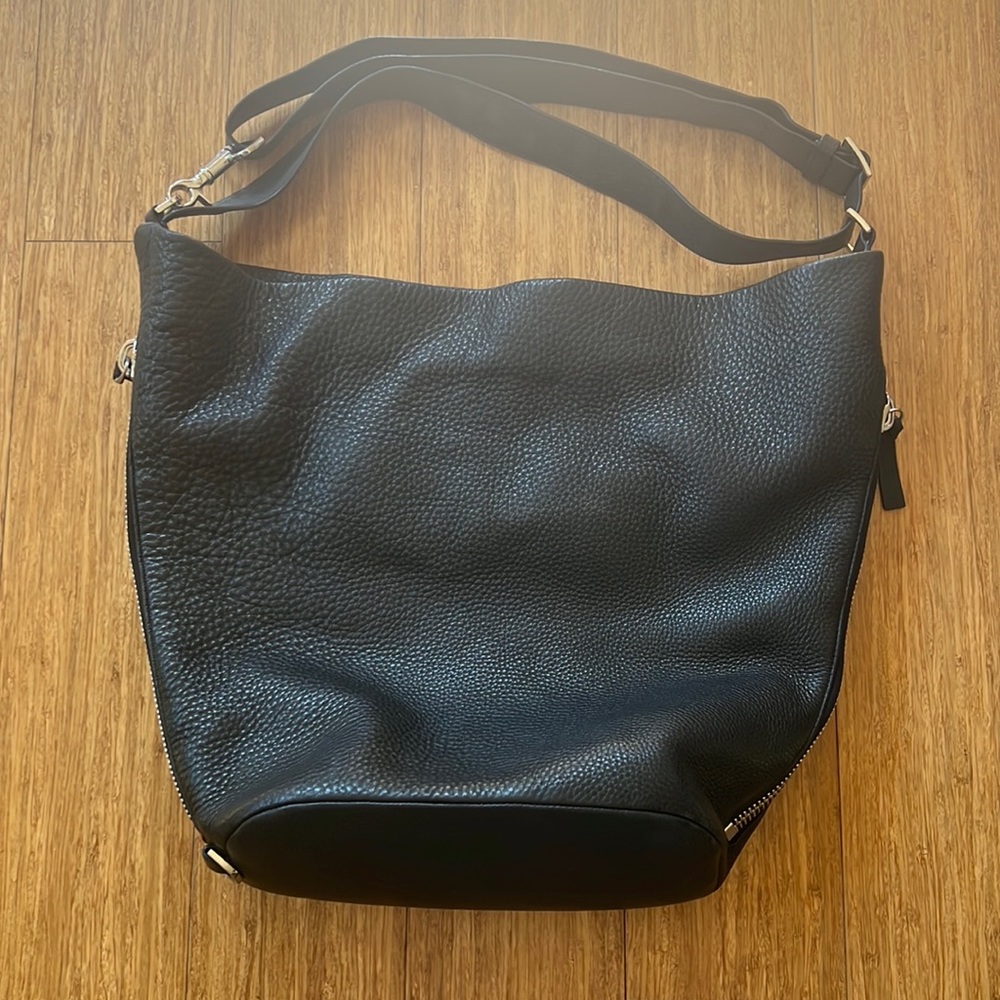 Mackage Black Pebbled Leather Shoulder Bag